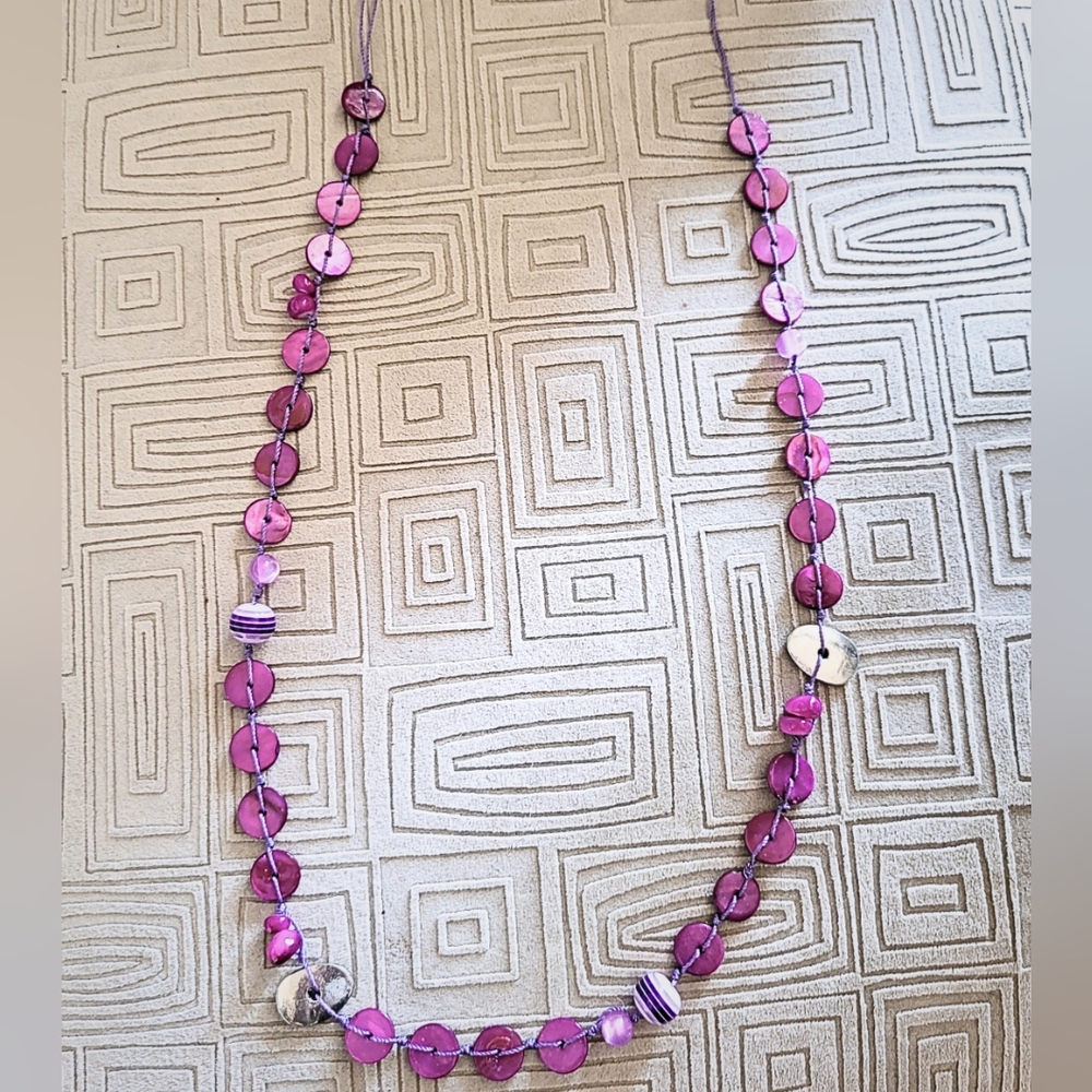 Vibrant Purple Beaded Necklace